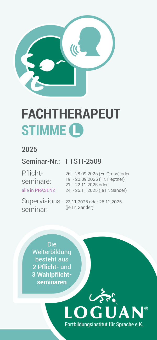 Loguan Flyer Fachtherapeut Stimme 2025
