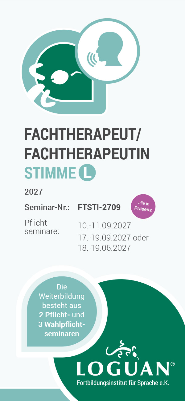 Loguan Flyer Fachtherapeut / Fachtherapeutin Stimme 2027