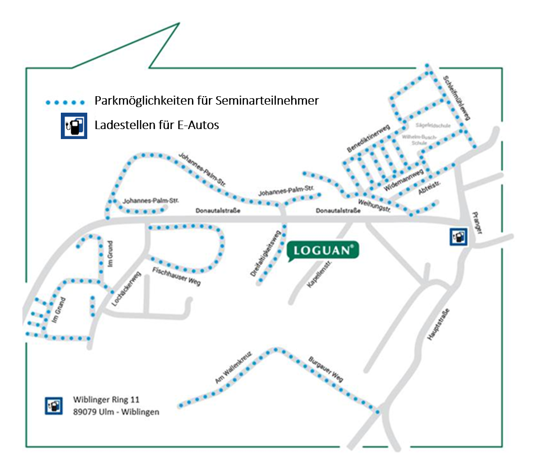 Parkmöglichkeiten für SeminarteilnehmerInnen Loguan